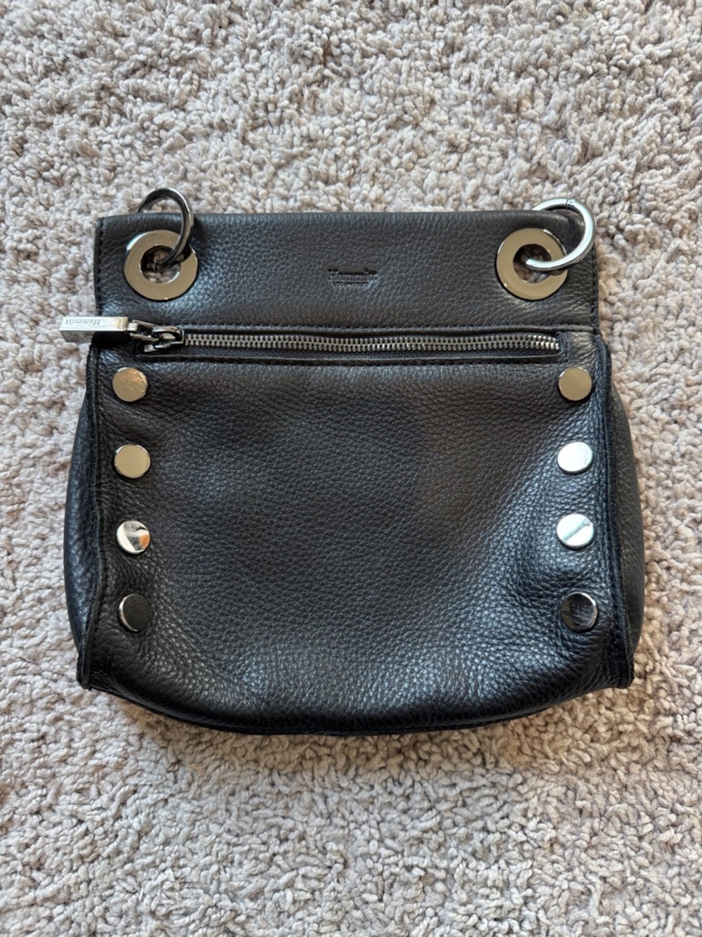 Hammitt Black Pebbled Leather Small Tony Crossbody Purse